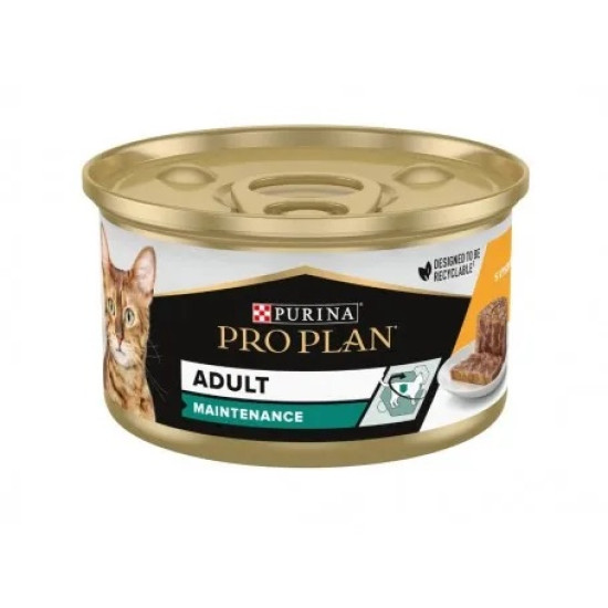 PURINA Pro Plan Adult Maintenance – hrană umedă completă pentru pisici adulte, cu pui, conservă 85 g